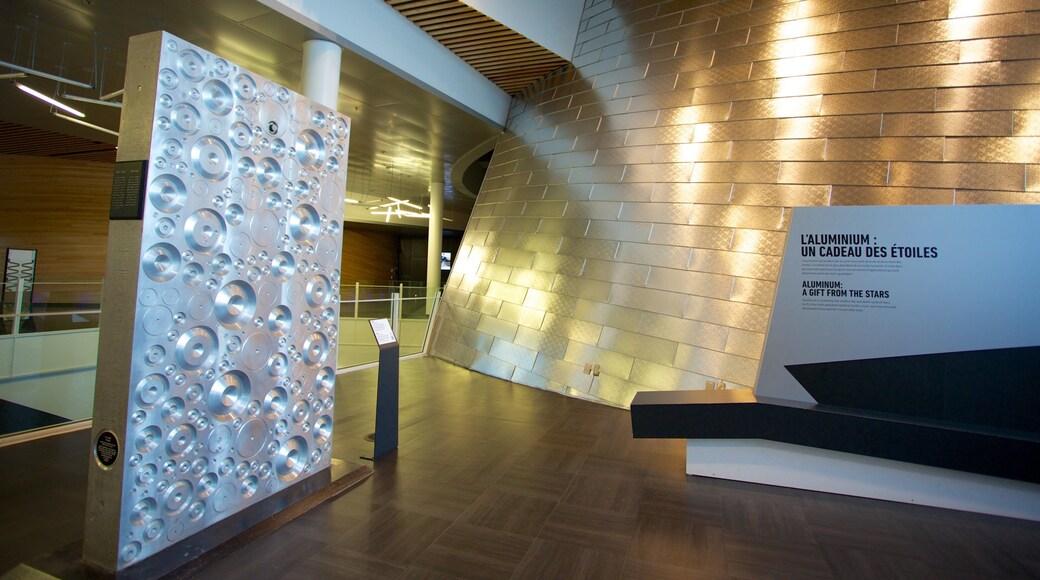 Rio Tinto Alcan Planetarium featuring signage, interior views and modern architecture