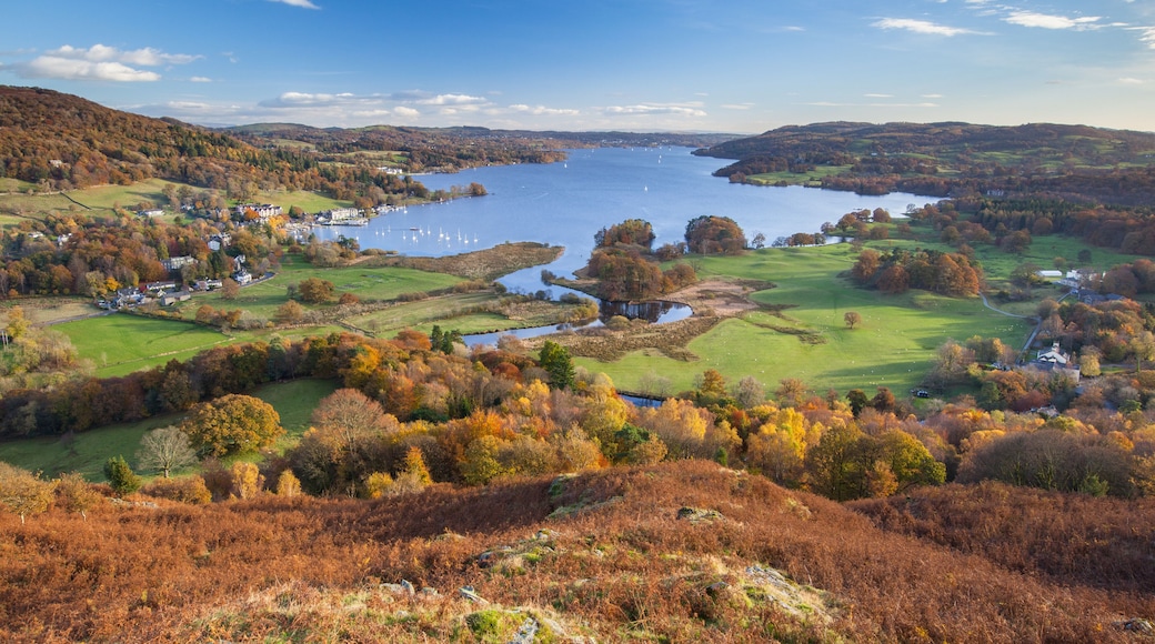View of Windermere in the English Lake District, from Todd Crag, on a sunny autumn day.