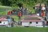 KPW579 View of the ancient village Terunyan and Hindu Temple from Lake Batur, Bali, Indonesia
