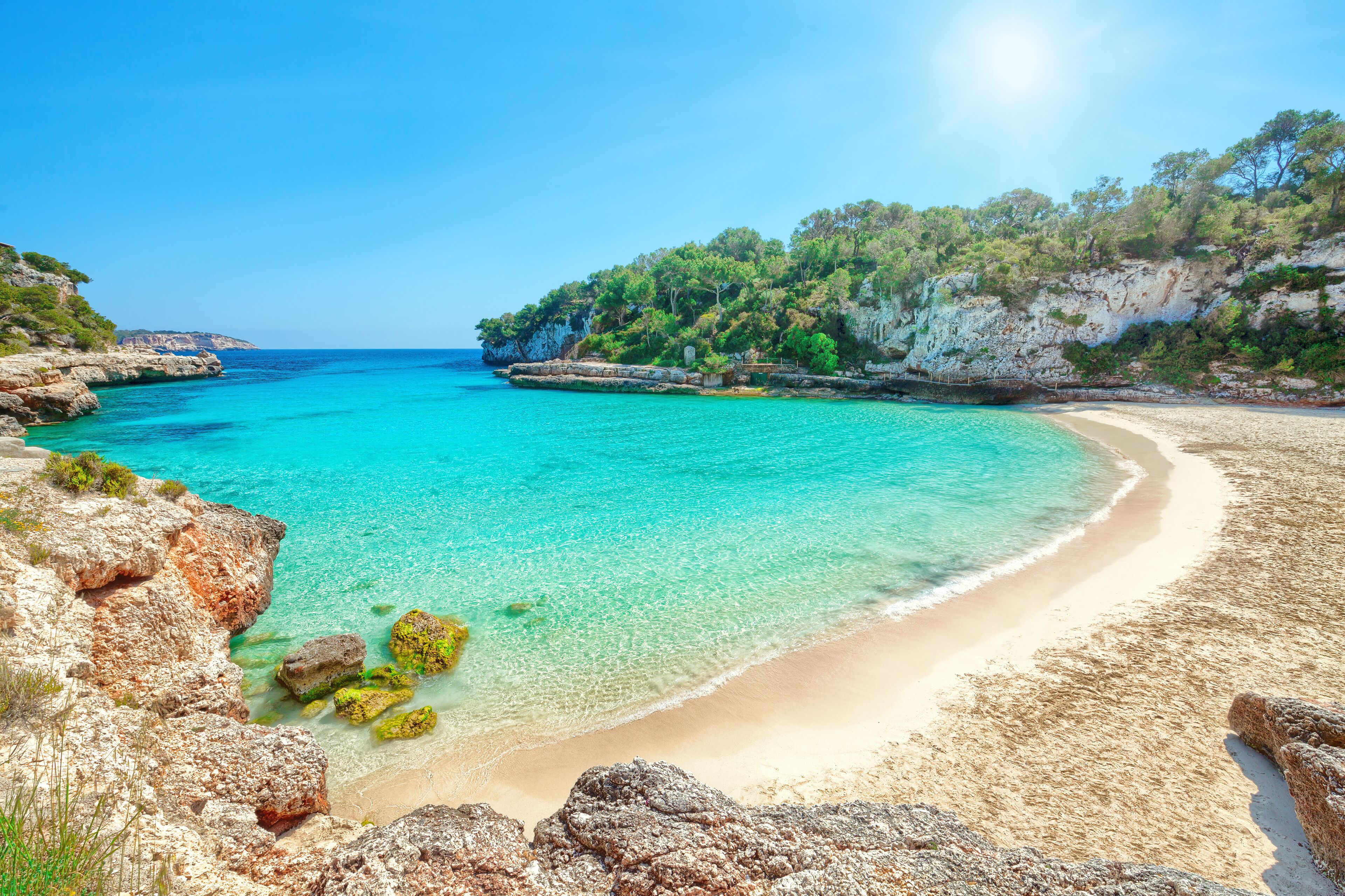 Mallorca Spanien Strand Karte mit Meer in Cala Llombards