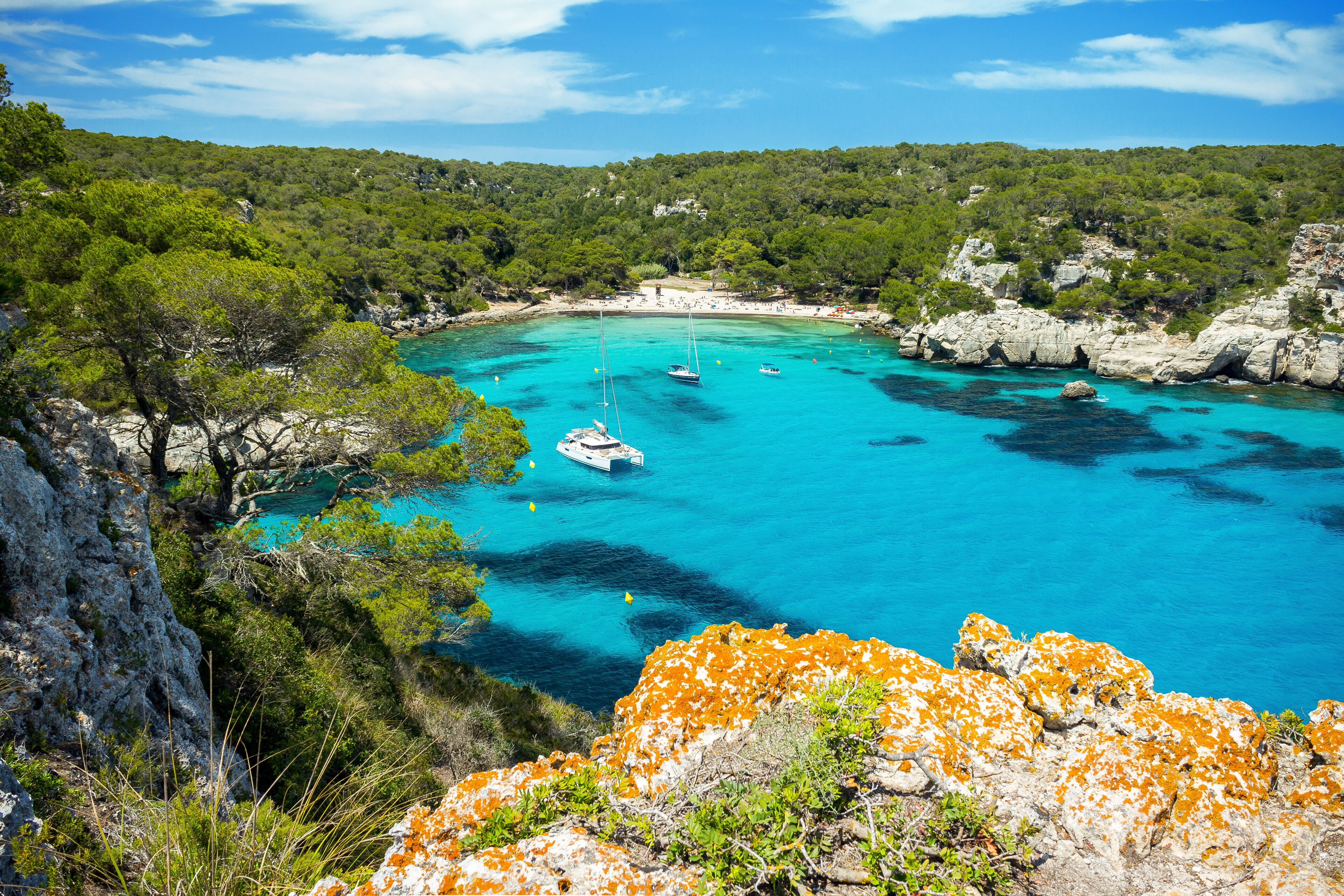 Landscape of Cala Macarella beach, Menorca, Spain