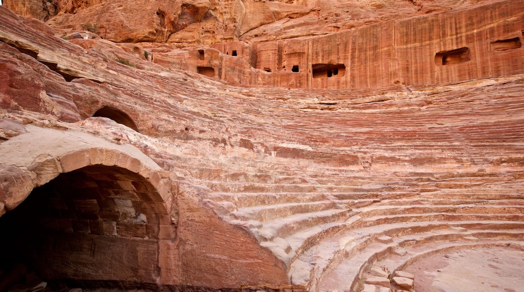Nabatean Theater featuring a ruin, a gorge or canyon and heritage elements