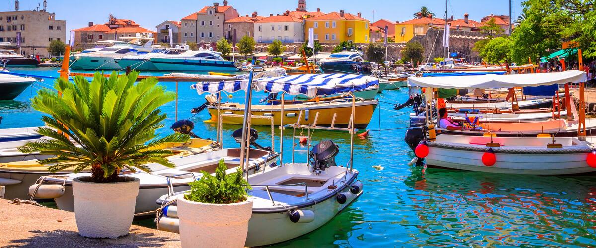 Port in old town Budva, Montenegro