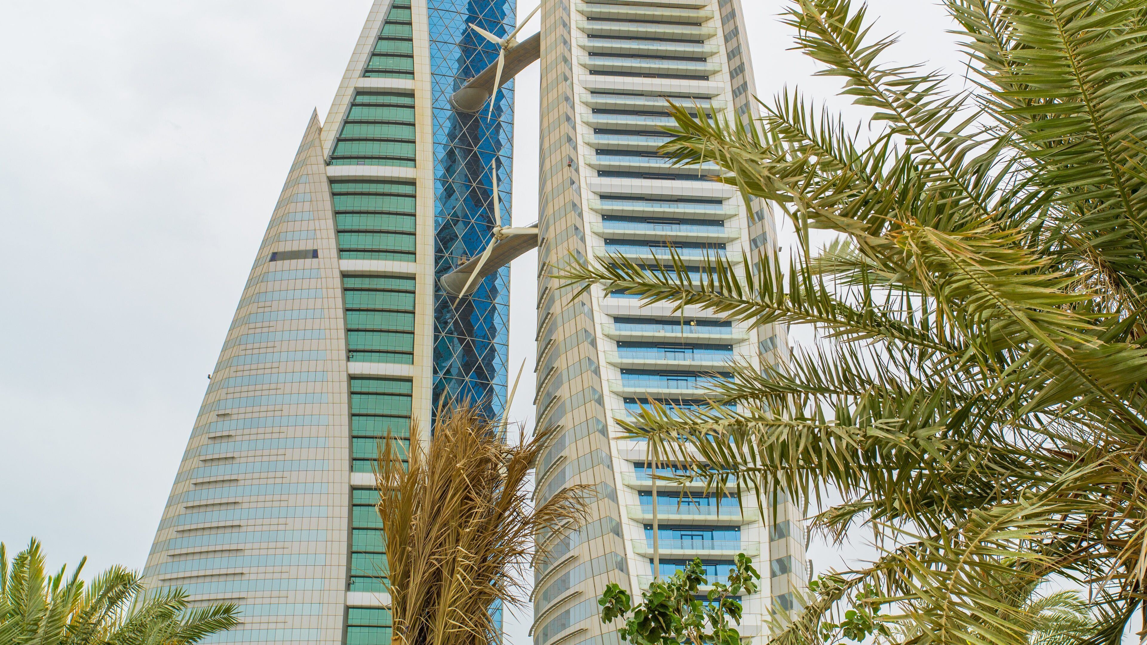 Bahrain World Trade Center which includes modern architecture and a skyscraper