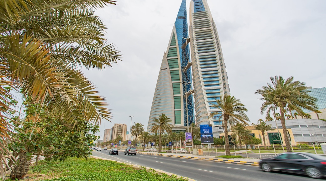 Bahrain World Trade Center showing modern architecture and a skyscraper
