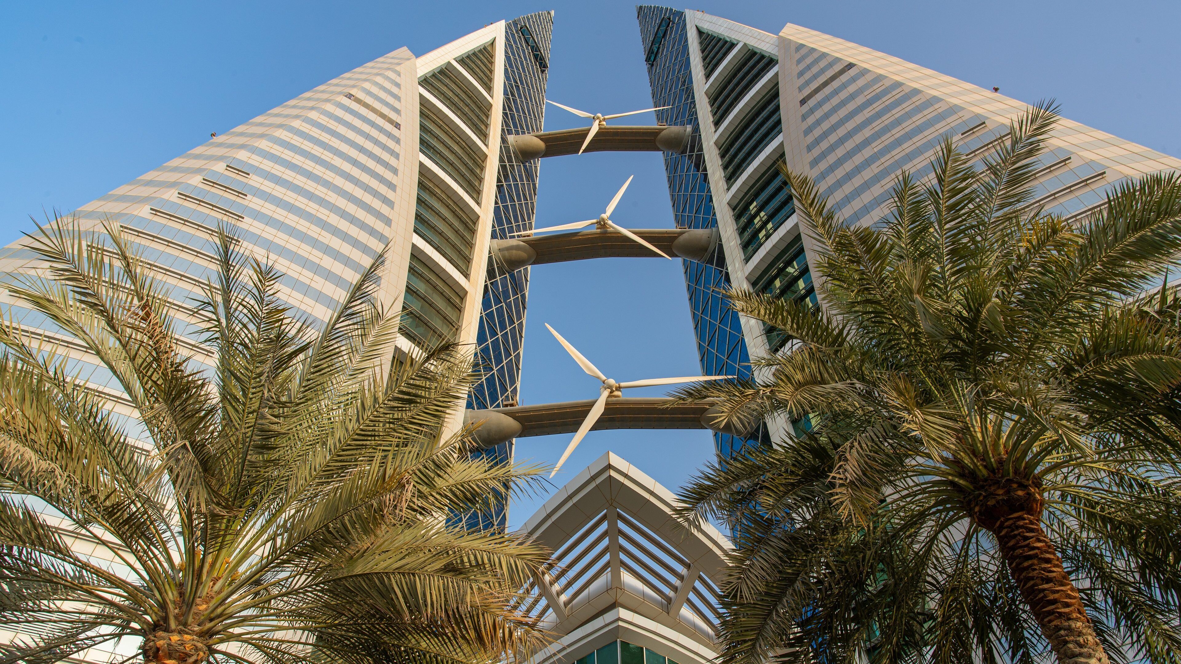 Bahrain World Trade Center featuring a skyscraper and modern architecture