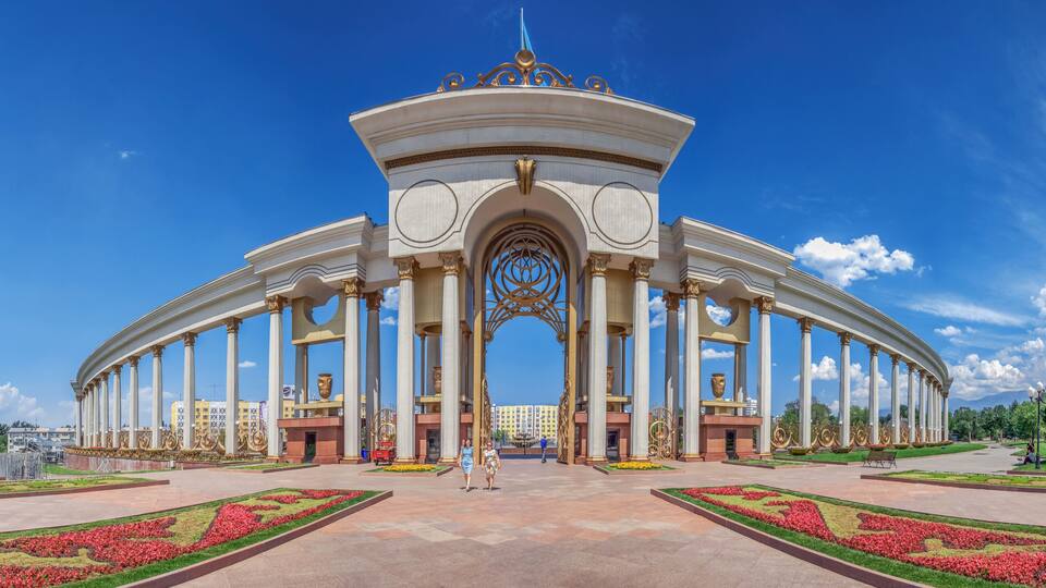 ALMATY, KAZAKHSTAN - JULY 10, 2016: Column of the park of the First President.