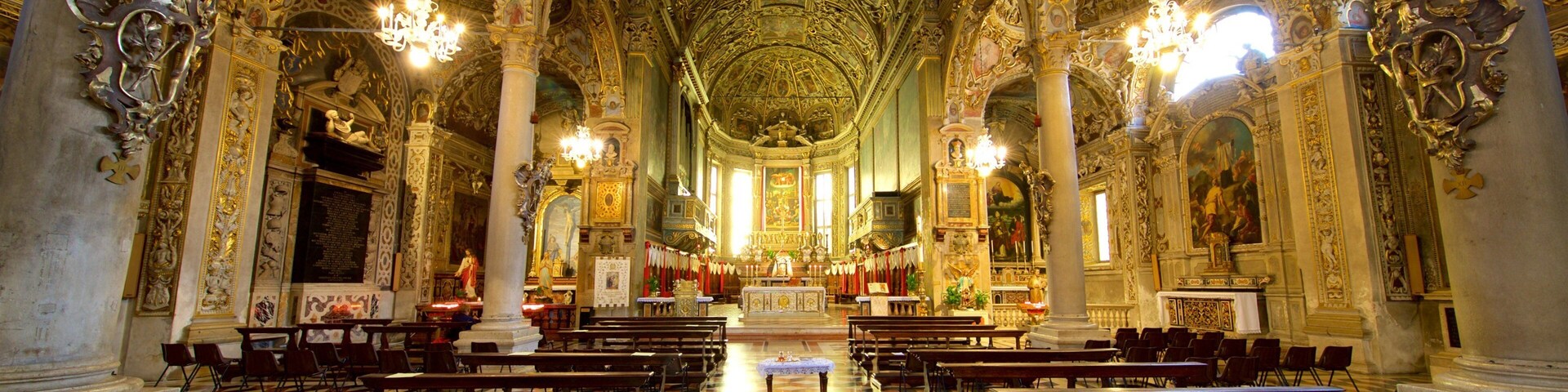 Santuario Santa Maria delle Grazie showing interior views, heritage elements and a church or cathedral