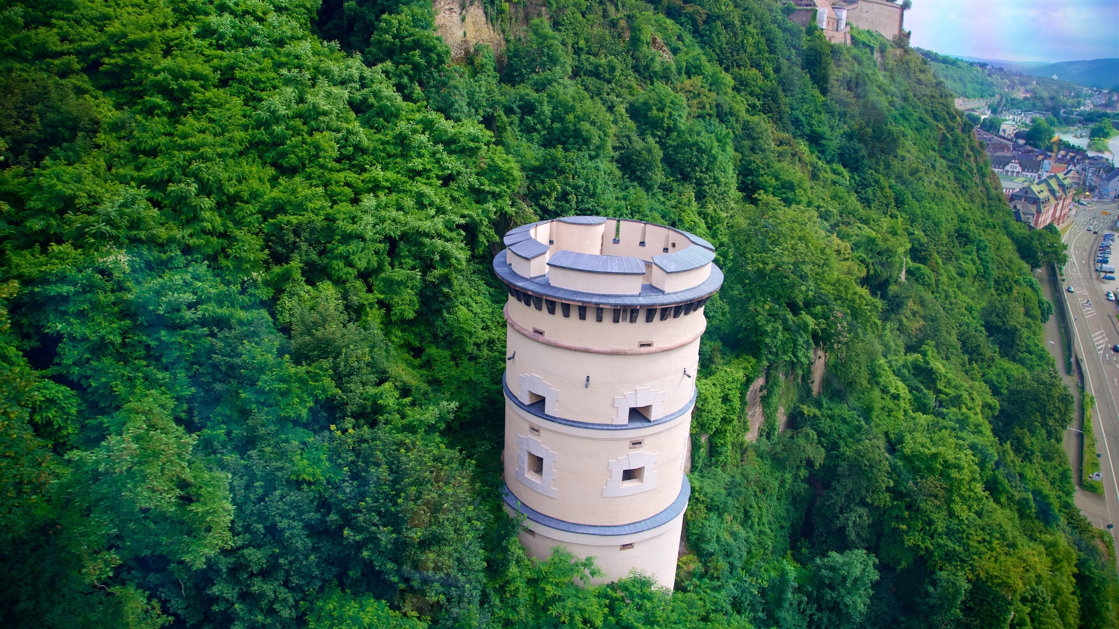Koblenz Cable Car - Valley Station showing heritage elements