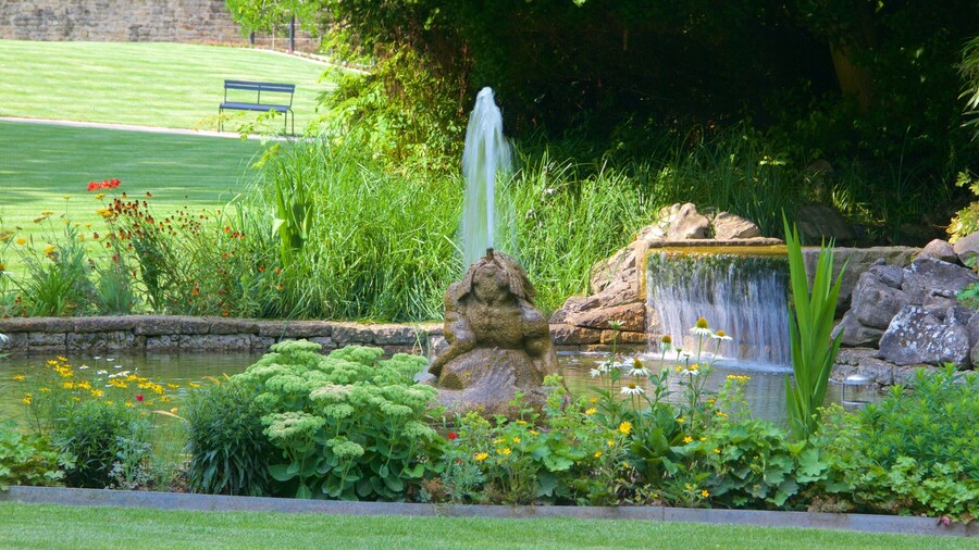 Luxembourg featuring a fountain and a garden