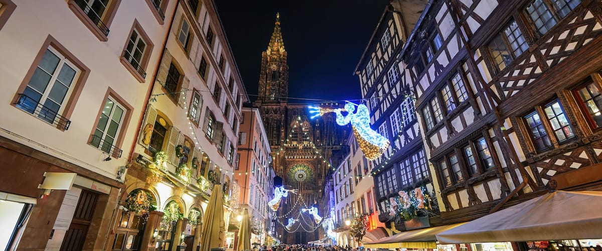 Strasbourg Christmas Market at the Merciere Street in Alsace, France