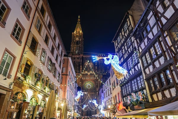 Strasbourg Christmas Market at the Merciere Street in Alsace, France