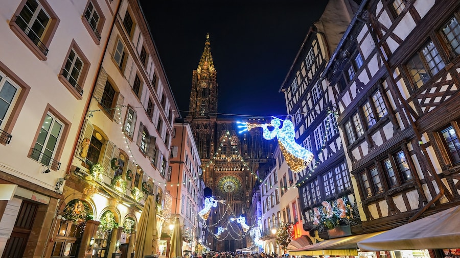 Strasbourg Christmas Market at the Merciere Street in Alsace, France