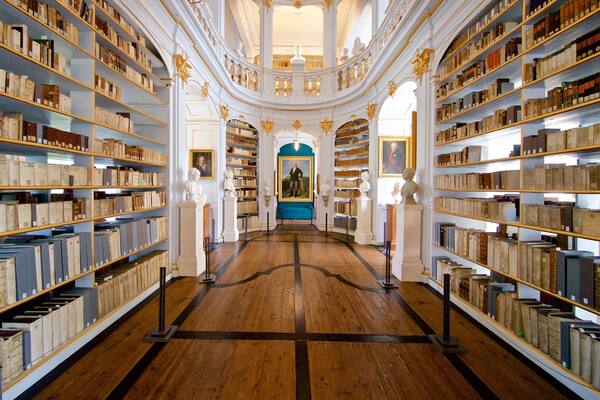 BibliothÚque de la duchesse Anna Amalia montrant vues intérieures, art et patrimoine historique