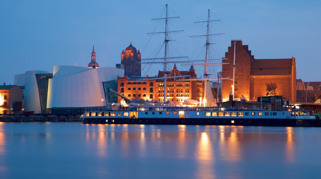 Stralsund Harbour featuring night scenes and a bay or harbor