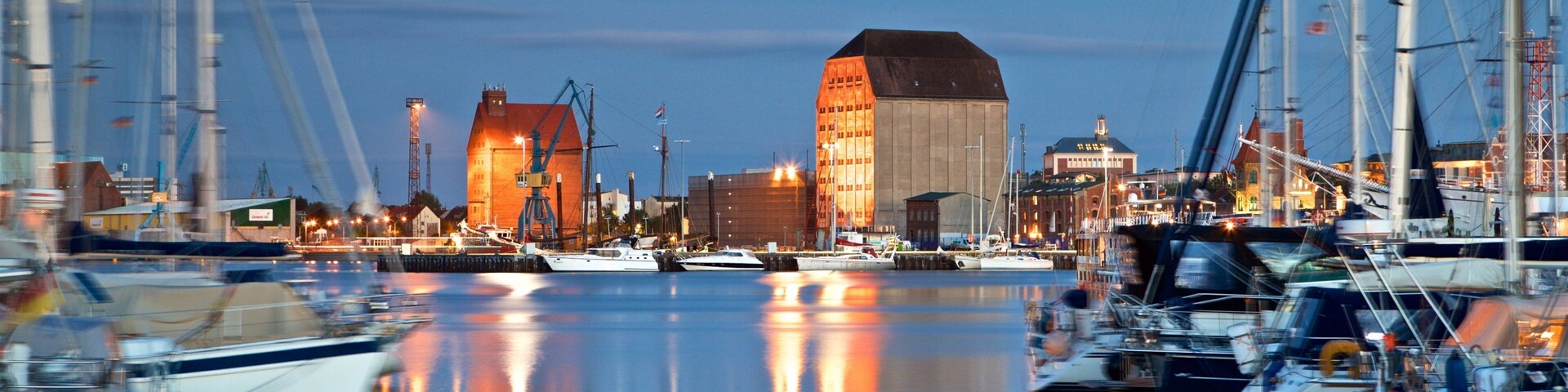Stralsund Harbour featuring night scenes and a bay or harbor