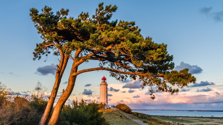 Hiddensee Leuchtturm Dornbusch am Abend