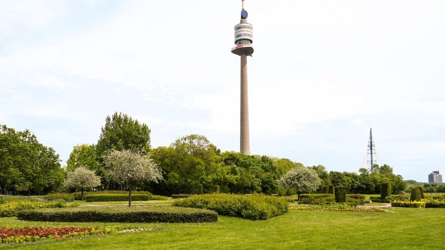 View from park on danube tower, vienna, austria