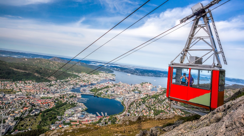 Ulriken cable railway in Bergen, Norway. Gorgeous views from the top of the hill.