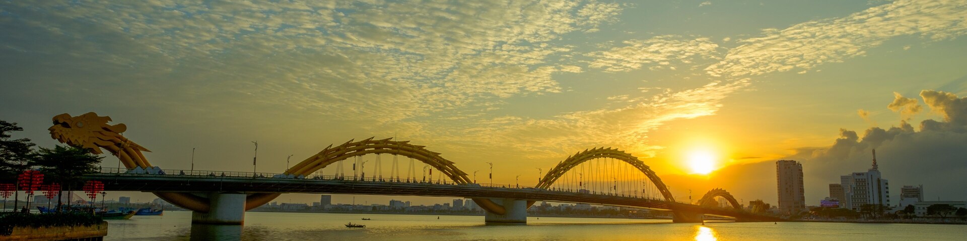 Dragon bridge of Han river in Vietnam.