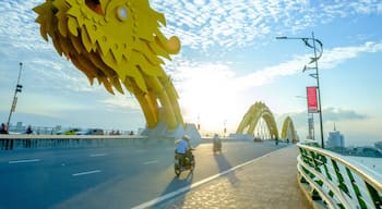 Dragon bridge of Han river in Vietnam.