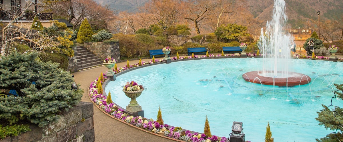 Hakone Gora Park showing a fountain