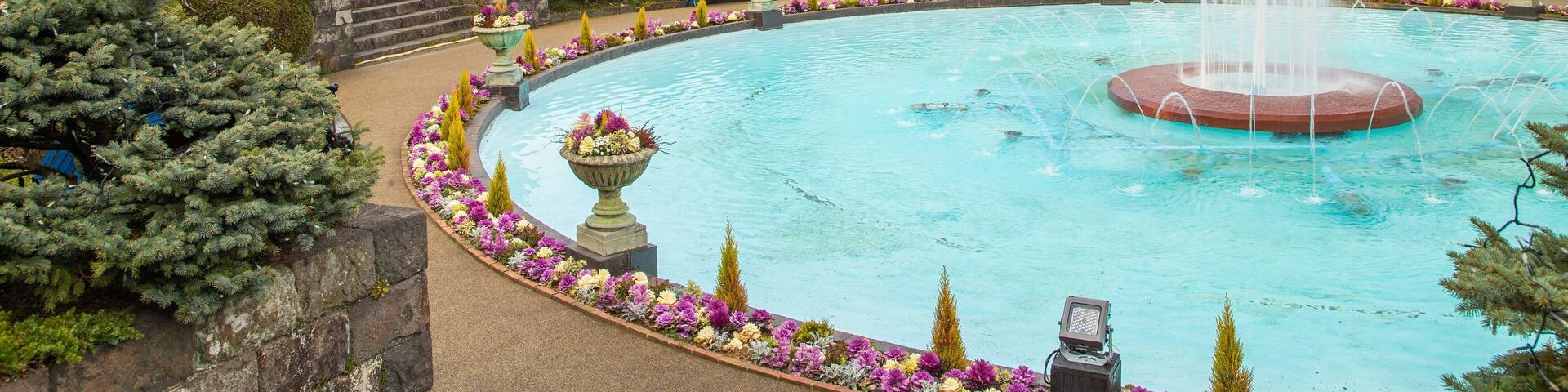Hakone Gora Park showing a fountain