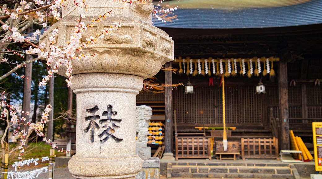 Fujiomuro Sengen Shrine featuring signage and heritage elements