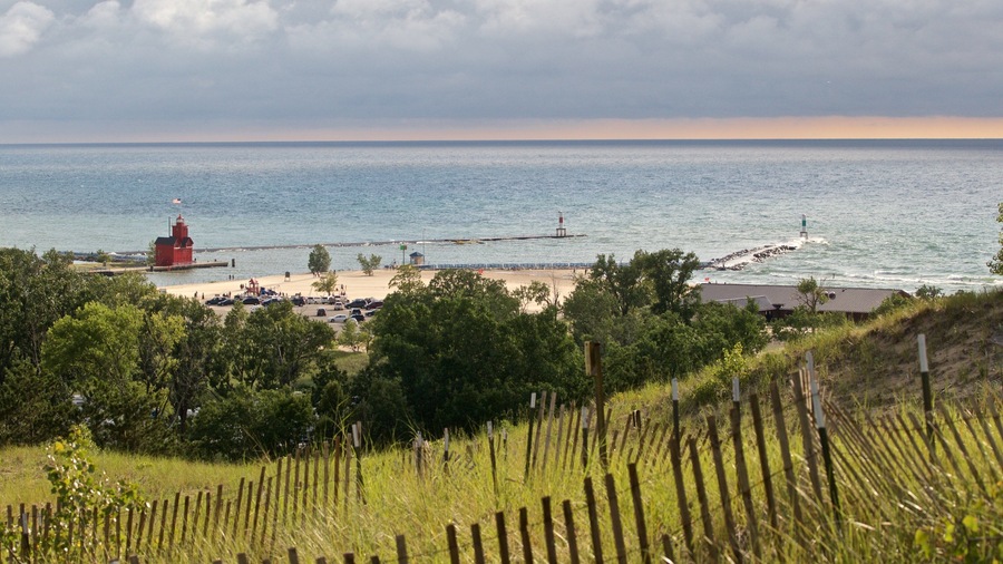 Mt. Pisgah Dune Boardwalk which includes general coastal views