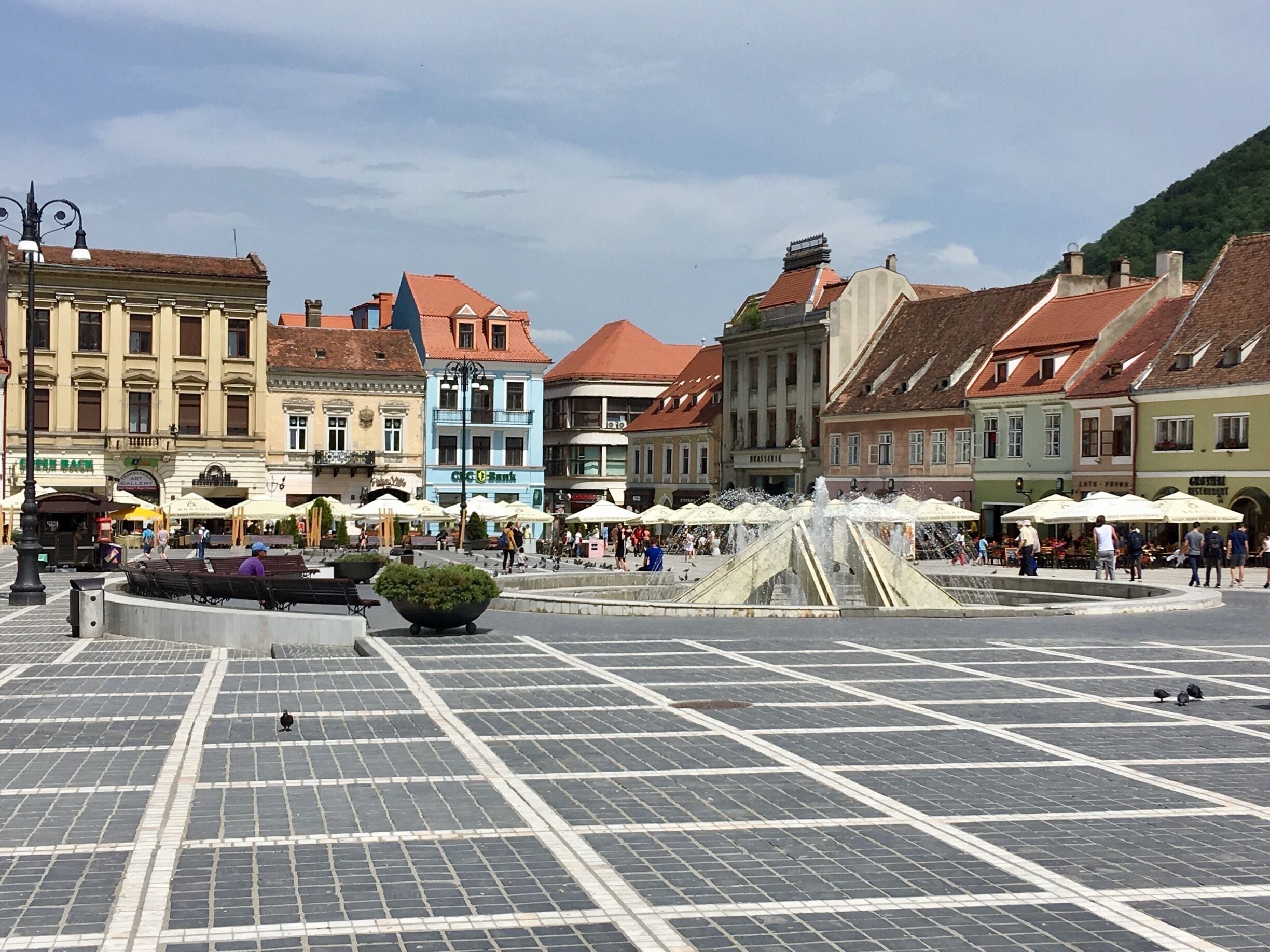 The town square in Brasov, Romania.