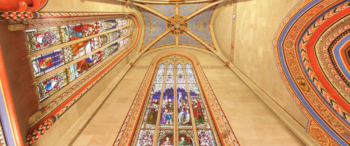 Chapel of the Maccabees showing heritage elements, a church or cathedral and interior views
