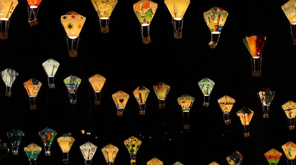 lantern decoration at night in the Tiehua Music Village of Taiwan,Taitung|鐵花村