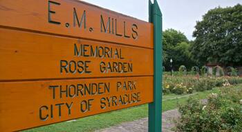 E.M. Mills Rose Garden which includes signage and a park