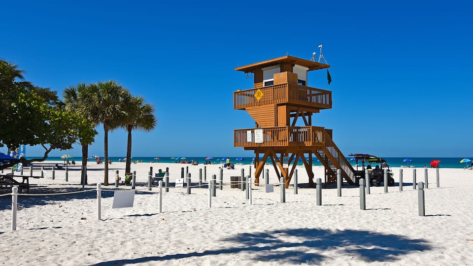 Lifeguard Observation Tower on Bradenton Beach, Florida; Shutterstock ID 478555057