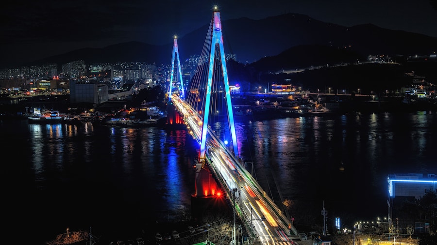 Dolsan bridge at night