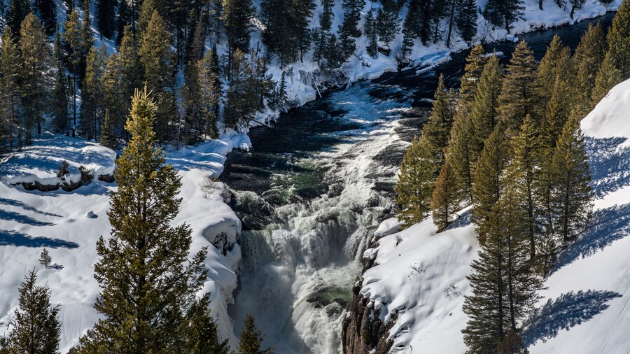 Lower Mesa Falls in winter, near Ashton, Idaho