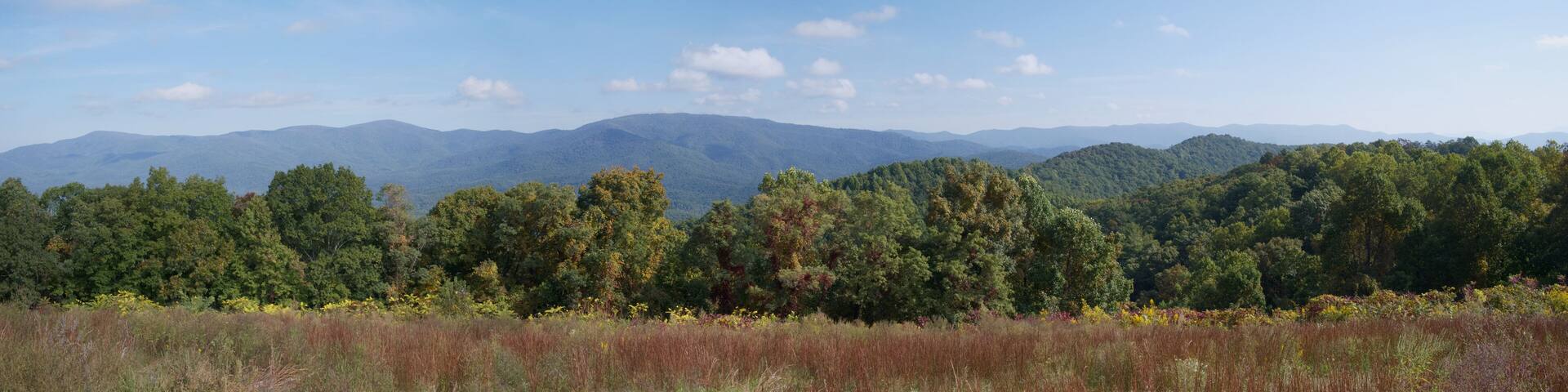 Top of the mountain panorama view at Cohutta Overlook near Ellijay, Georgia, USA