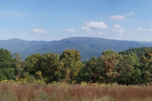 Top of the mountain panorama view at Cohutta Overlook near Ellijay, Georgia, USA