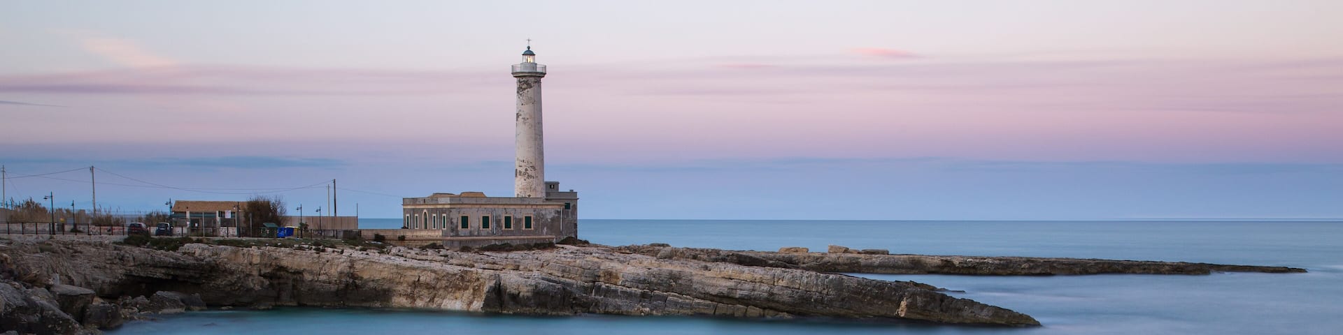 Lighthouse of Augusta after the sunset