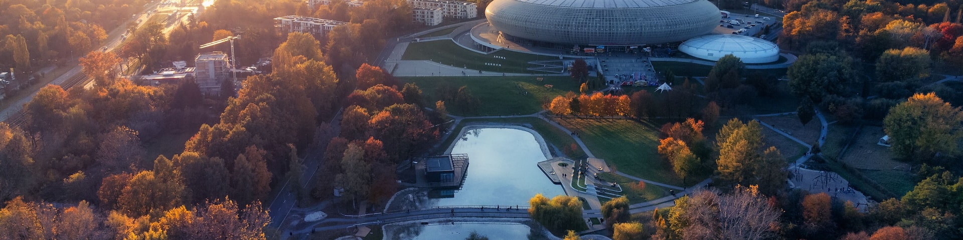 Sunset over the city