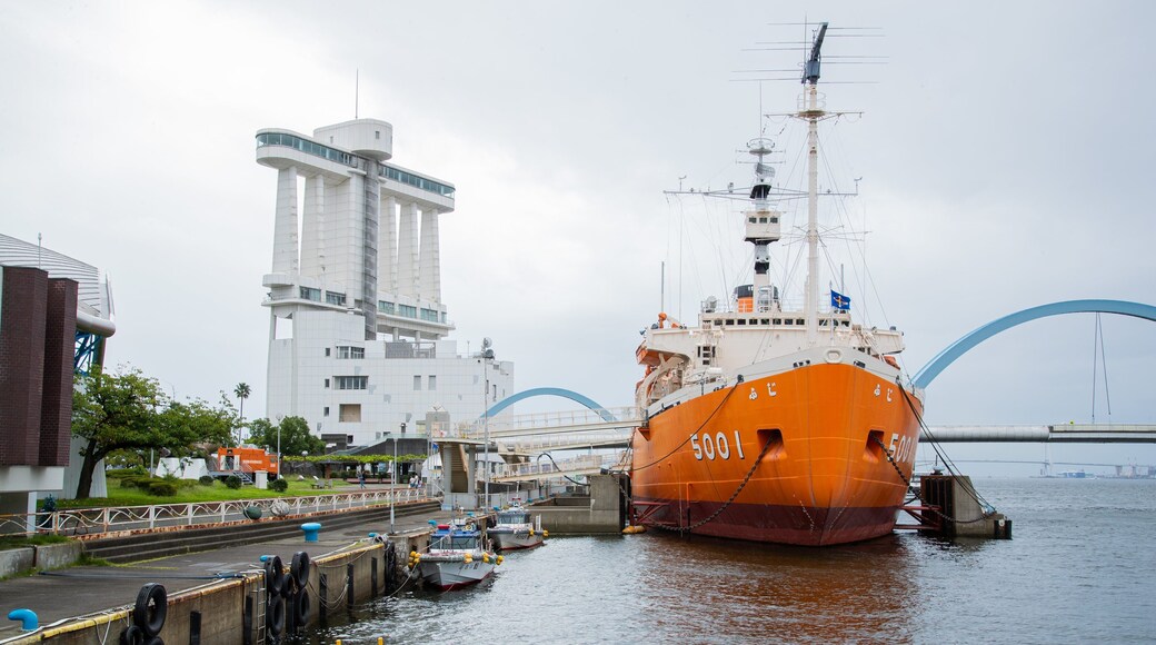 Fuji, the Floating Antarctic Museum featuring a marina