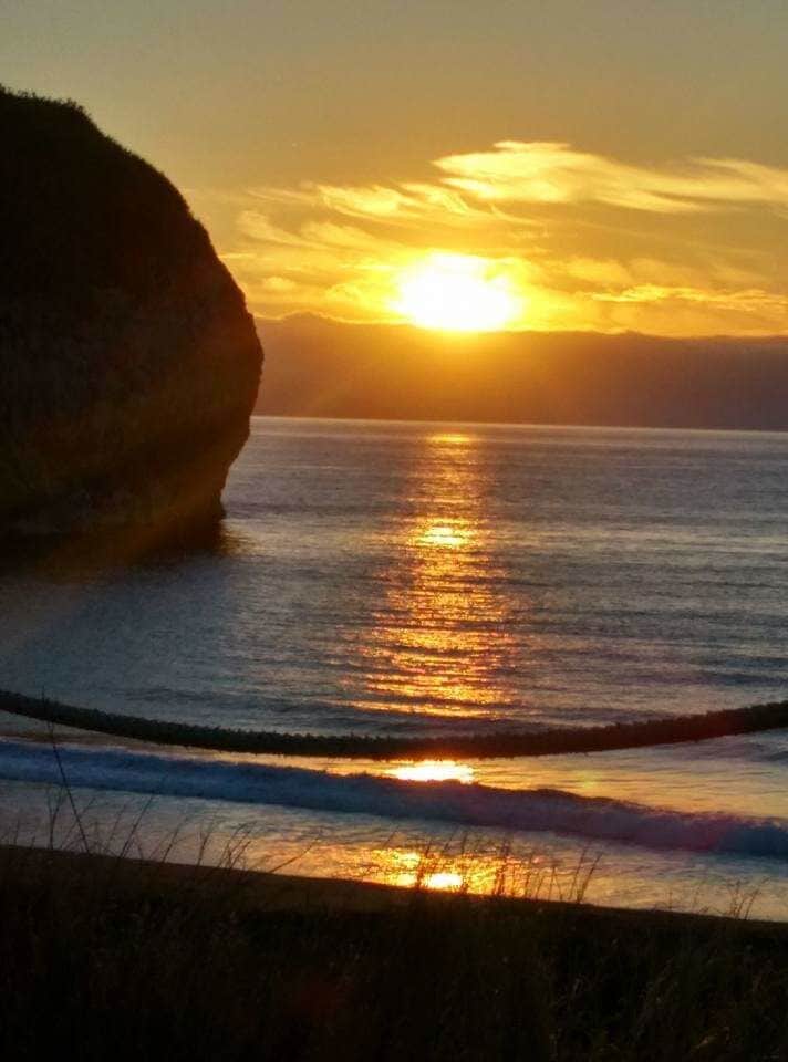 Relaxed sunset in the bar