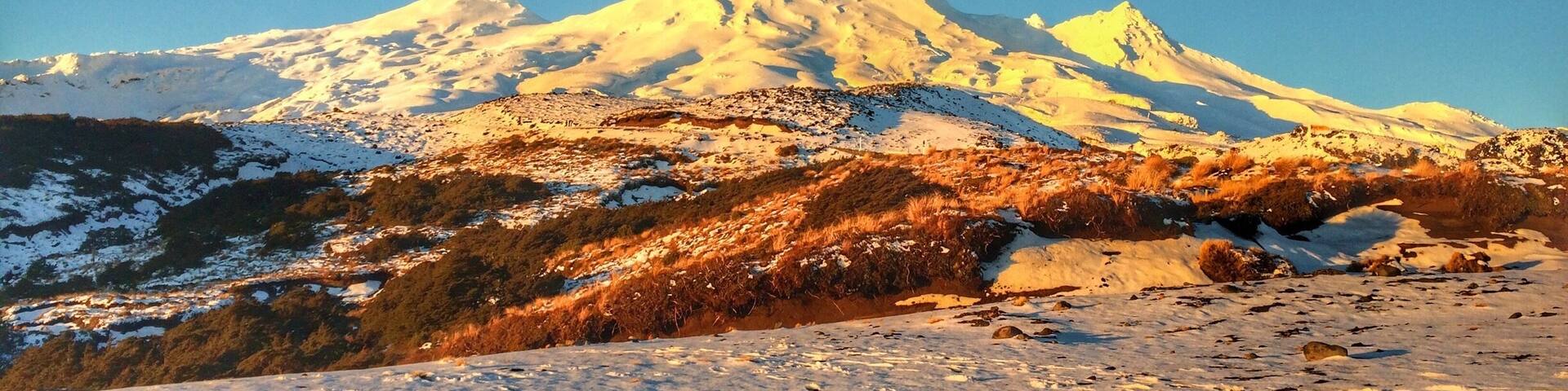 Sunset in the way down from Turoa ski fields, Mt Ruapehu.