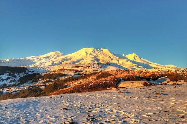 Sunset in the way down from Turoa ski fields, Mt Ruapehu.