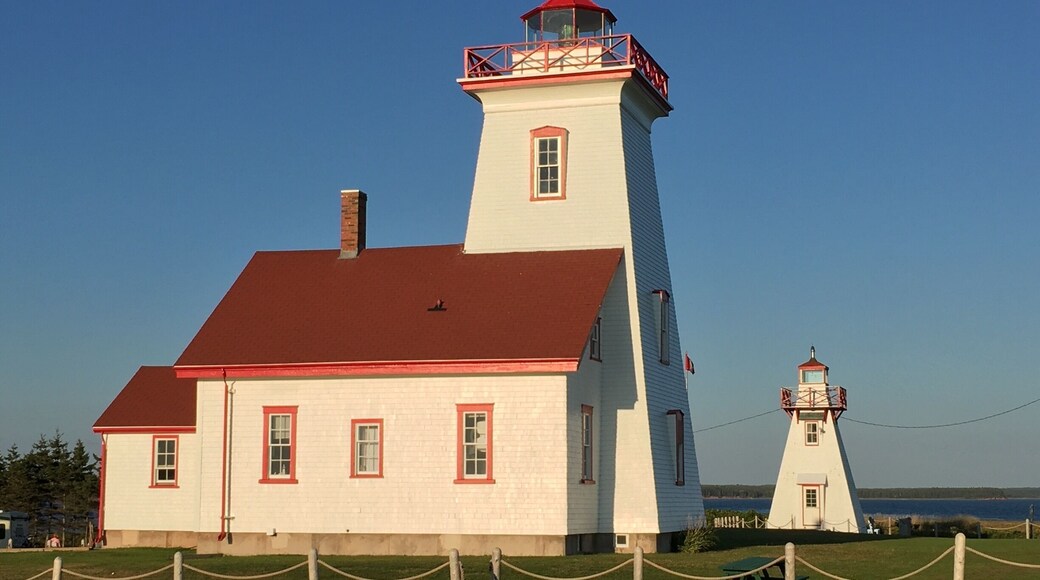 Just arrived by ferry at Prince Edward Island and we were greeted at the dock by these two marvelous lighthouses. The wonderful volunteer at the lighthouse stayed open and gave me an opportunity to climb the lighthouse to see the gorgeous sunset.