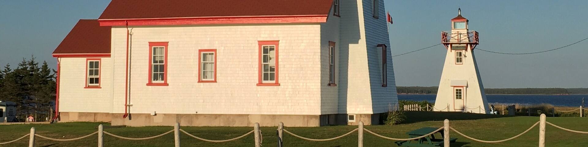 Just arrived by ferry at Prince Edward Island and we were greeted at the dock by these two marvelous lighthouses. The wonderful volunteer at the lighthouse stayed open and gave me an opportunity to climb the lighthouse to see the gorgeous sunset.