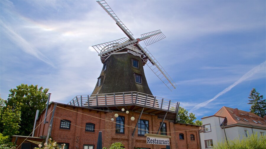 Meyers Mill which includes heritage architecture and a windmill