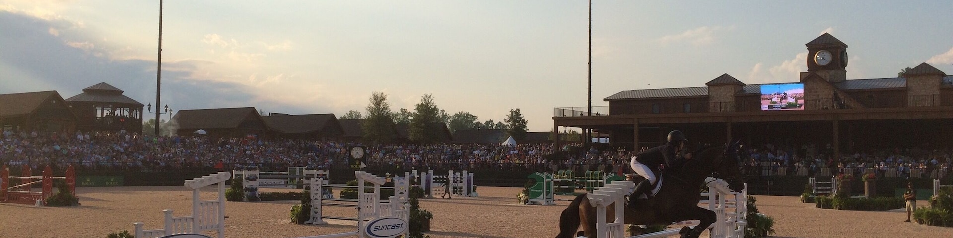 This top of the line Equestrian Center is a little over a year old. It is already housing big competitors and is sponsored by Rolex. Right now it is free during competition season, but it probably won't be for long.