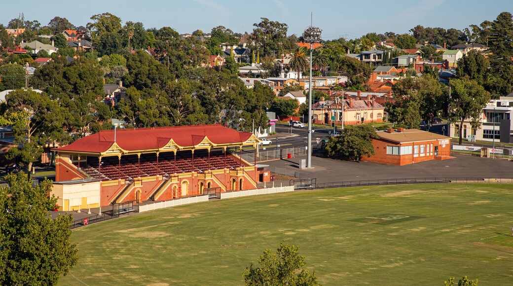 Queen Elizabeth Oval featuring landscape views and a garden