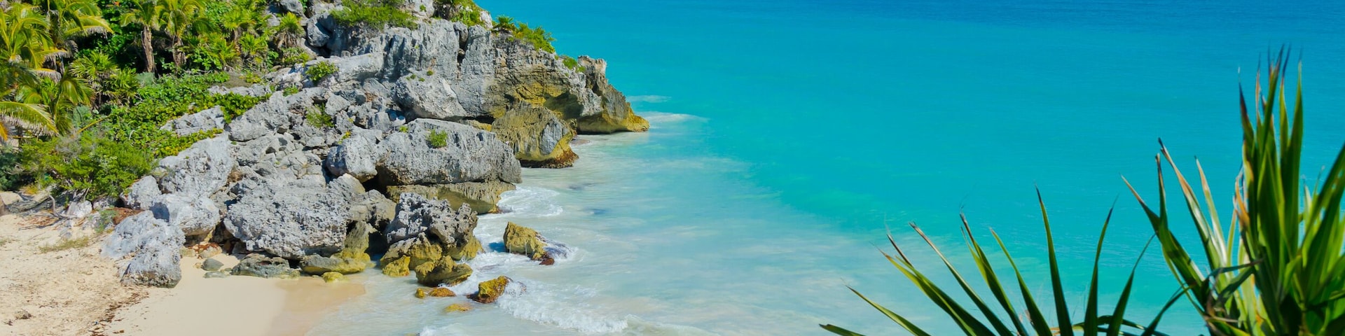 Historical ruins of ancient civilization of Maya at the ocean. Tulum, Mexico.; Shutterstock ID 306439682